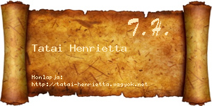 Tatai Henrietta névjegykártya